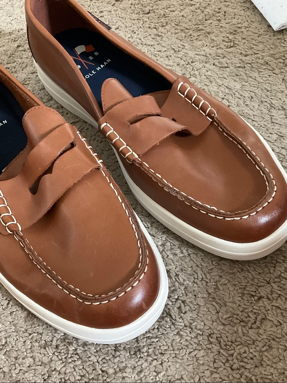 Cole Haan Brown Leather Penny Slip-On Loafer